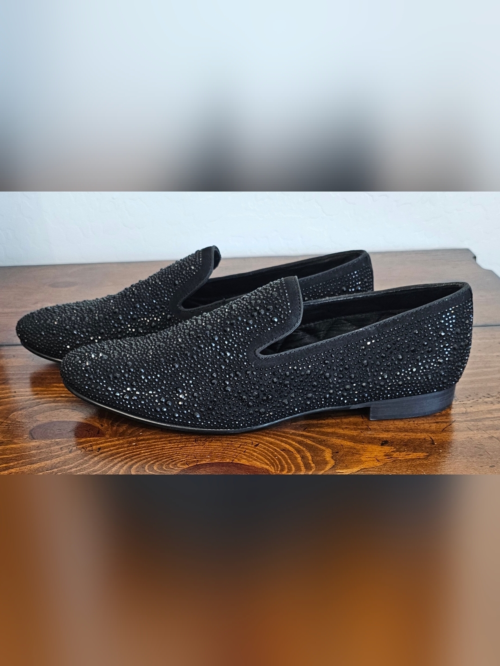 Steve Madden Black Rhinestone Slip-On Loafers/Shoes Men Sz 8 9 10.5 11.5 13 NWOB - Picture 4 of 10